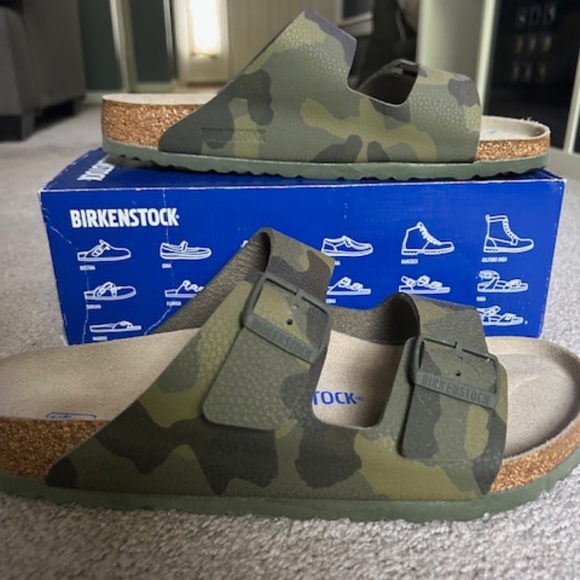 Birkenstock Green Camouflage Sandals - Picture 1 of 4